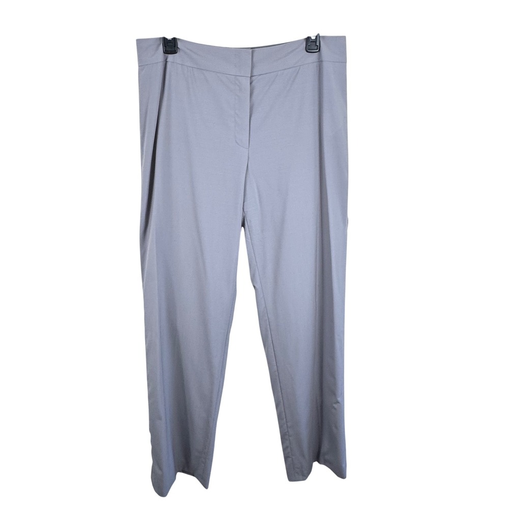 Escada Tanja Shadow Gray 100% Virgin Wool Straight Leg Trousers Pants Size 40 10